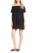 Women's Hinge Off The Shoulder Cover-up Dress, Size - Black