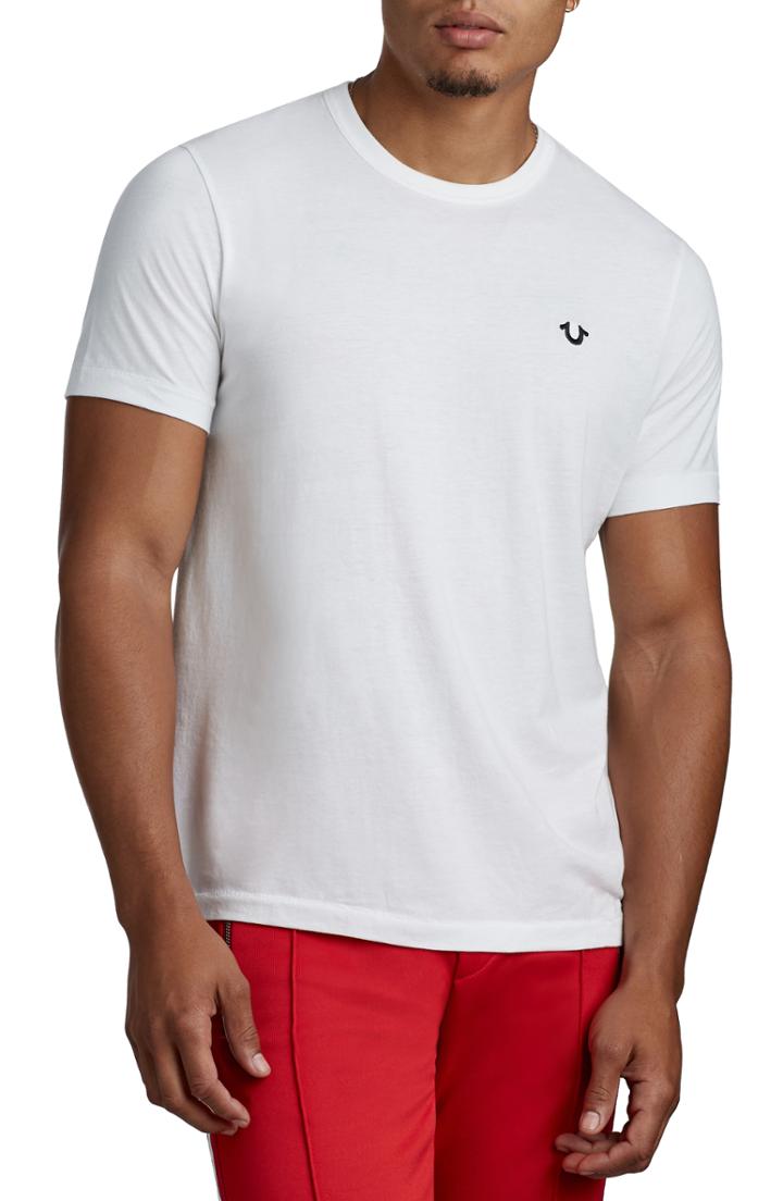 Men's True Religion Brand Jeans Embroidered Logo T-shirt, Size - White