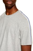 Men's Topman Tape Heathered Crewneck T-shirt - Grey