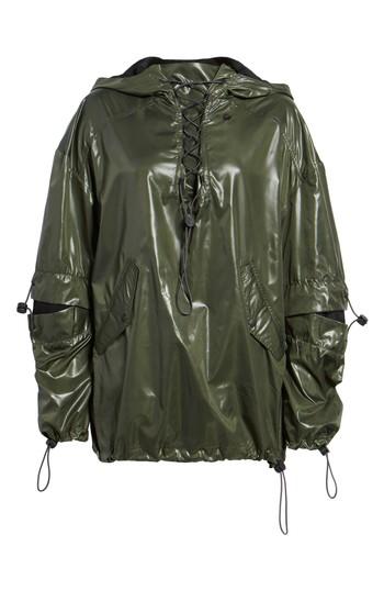 Women's Ivy Park Hi Shine Lace-up Jacket - Green