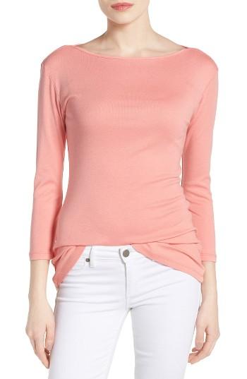 Women's Caslon Three Quarter Sleeve Tee - Pink
