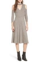 Women's Soprano Choker Neck Cold Shoulder Midi Dress