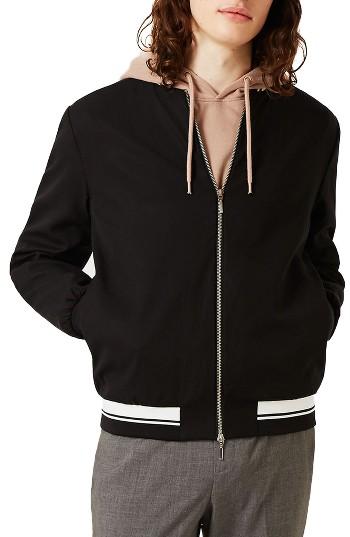Men's Topman Smart Bomber Jacket - Black