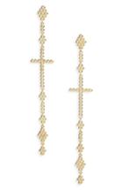 Women's Melinda Maria Linear Cross Earrings