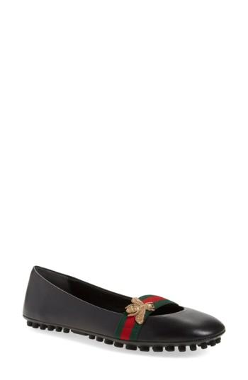 Women's Gucci 'bayadere' Ballerina Flat .5us / 36.5eu - Black
