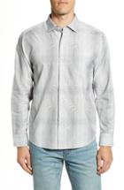 Men's Tommy Bahama Primo Palms Regular Fit Plaid Sport Shirt, Size - Grey
