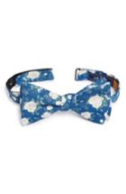 Men's The Tie Bar Hodgkiss Flowers Linen Bow Tie, Size - Blue