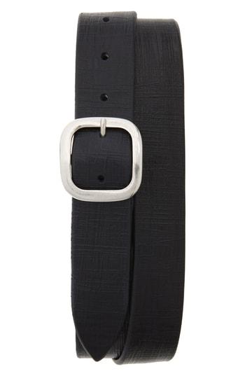 Men's Orciani Bull Flame Leather Belt Eu - Blue