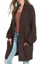 Women's Leith Blouson Sleeve Cardigan, Size - Brown