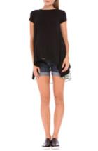 Women's Olian 'sofia' Maternity Split Back Top - Black
