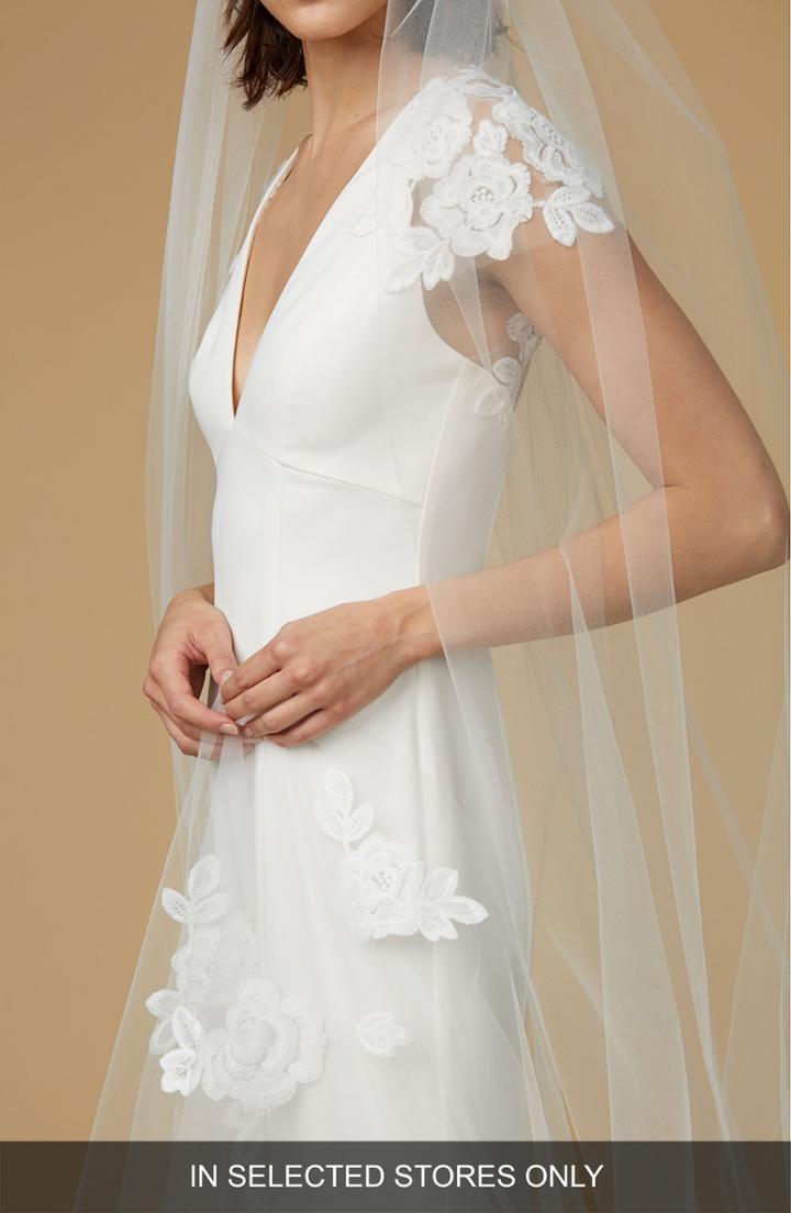 Nouvelle Amsale Floral Cathedral Veil, Size - Ivory