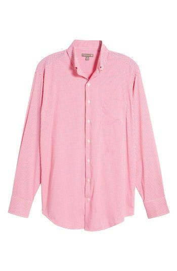 Men's Peter Millar Mimi Regular Fit Check Performance Sport Shirt - Red