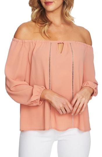 Women's Cece Off The Shoulder Keyhole Blouse - Pink