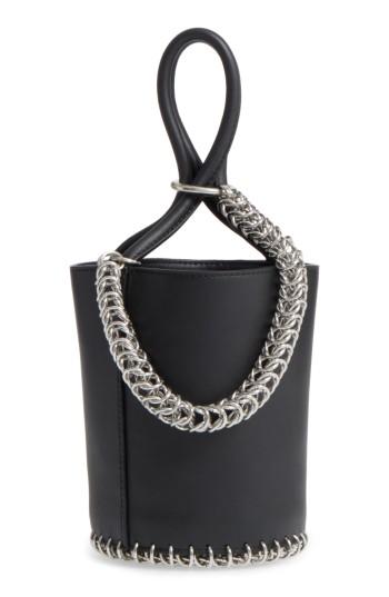 Alexander Wang Roxy Box Chain Leather Bucket Bag - Black