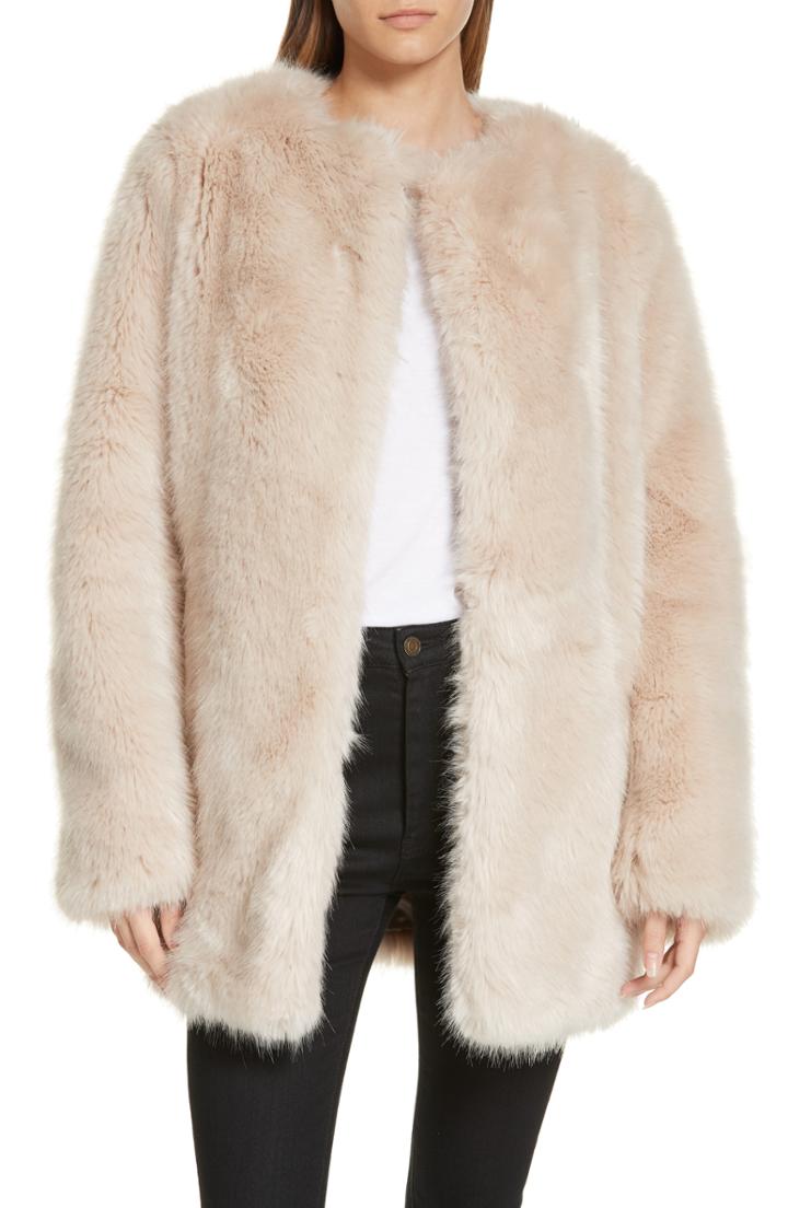 Women's Helmut Lang Faux Fur Coat - Ivory