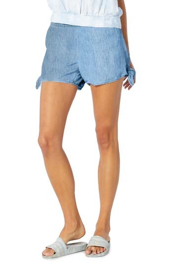 Women's Michael Stars Side Tie Shorts - Blue