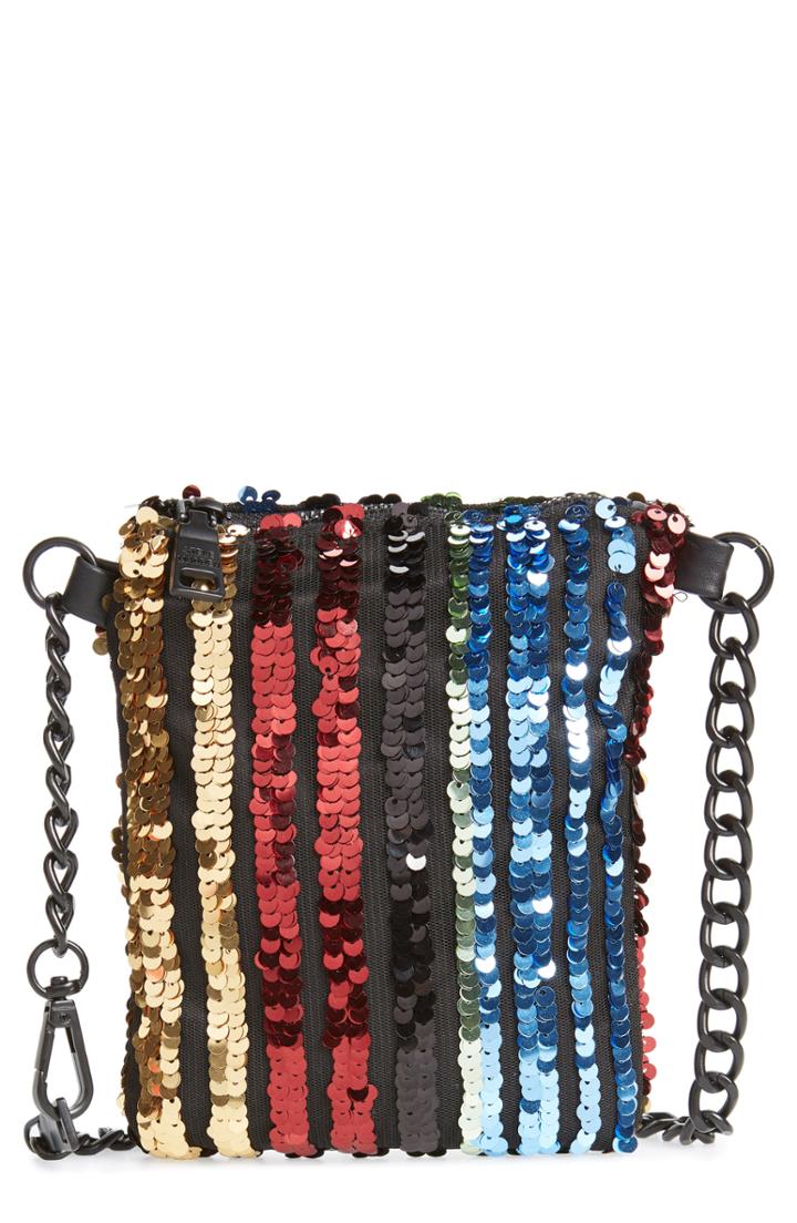 Steve Madden Sequin Chain Belt Bag - Black