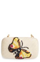 Franchi Flutter Embroidered Butterfly Box Clutch -
