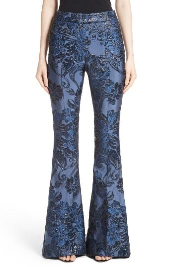 Women's St. John Collection Floral Brocade Flare Pants