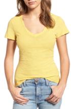 Women's James Perse Slub Cotton V-neck Tee - Yellow