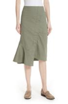 Women's Theory Reconstructed Stretch Cotton Skirt - Green