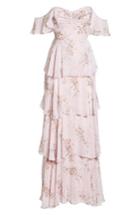 Women's Wayf Abby Off The Shoulder Tiered Dress, Size - Pink