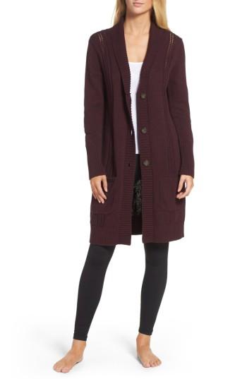 Women's Ugg Hayley Long Cardigan /small - Burgundy
