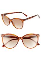 Women's Gucci 57mm Cat Eye Sunglasses - Blonde Havana/ Borwn Gradient