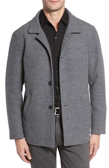 Men's Robert Barakett Clifton Wool Blend Knit Jacket, Size - Grey