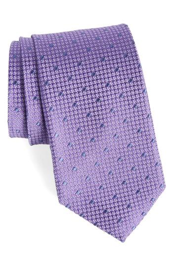 Men's Nordstrom Men's Shop Contrada Dot Silk Tie, Size - Purple