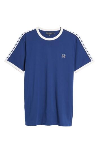 Men's Fred Perry Extra Trim Fit Cotton Ringer T-shirt - Blue