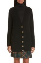 Women's Burberry Elqui Logo Button Cashmere Cardigan - Black