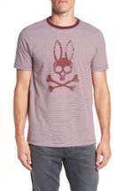 Men's Psycho Bunny Stripe Logo Graphic T-shirt (s) - Burgundy