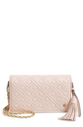 Women's Tory Burch Fleming Leather Wallet/crossbody - Pink
