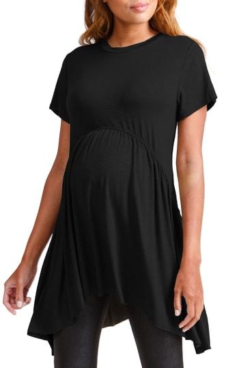 Women's Ingrid & Isabel Handkerchief Hem Maternity Tunic - Black