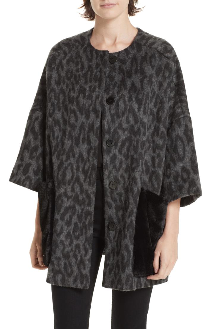 Women's Helene Berman Faux Fur Kimono - Grey