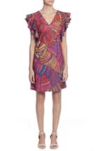 Women's Catherine Catherine Malandrino Sandrine Colorful Palm Print Dress - Red