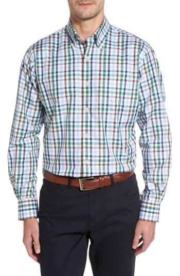 Men's Peter Millar Trail Check Sport Shirt - Green
