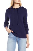 Petite Women's Halogen Hoodie Sweater, Size P - Blue