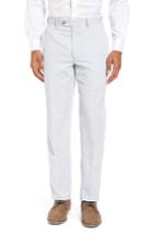 Men's Jb Britches Flat Front Stripe Cotton Blend Trousers R - Grey