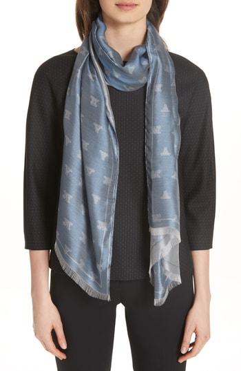Women's Max Mara Comica Logo Jacquard Silk Scarf, Size - Brown