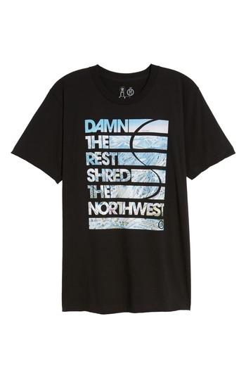 Men's Casual Industrees Damn The Rest Trail Map T-shirt, Size - Black