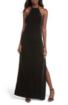 Women's Privacy Please Crenshaw Studded Velvet Gown - Black