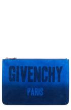 Givenchy Iconic Logo Degrade Suede Pouch - Blue