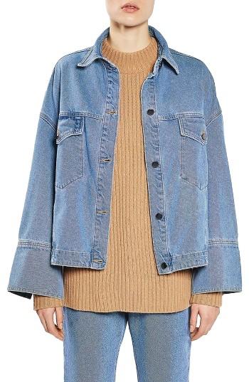 Women's Topshop Boutique Deep Cuff Denim Jacket