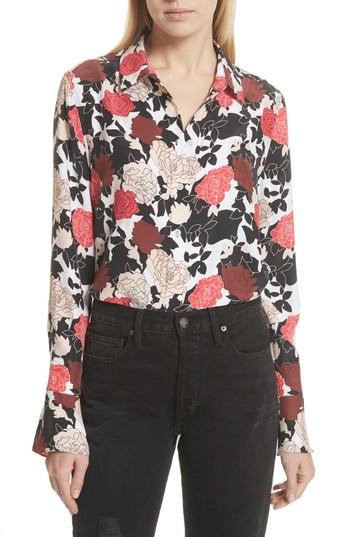 Women's Equipment Daphne Floral Silk Shirt - White