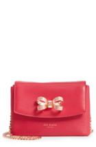 Ted Baker London Leorr Bow Leather Crossbody Bag - Pink