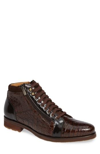 Men's Mezlan Manson Genuine Crocodile Boot M - Brown