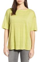 Women's Eileen Fisher Slouchy Organic Linen Top - Green