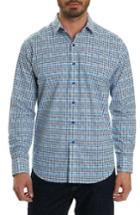Men's Robert Graham Rolf Classic Fit Houndstooth Print Sport Shirt - White